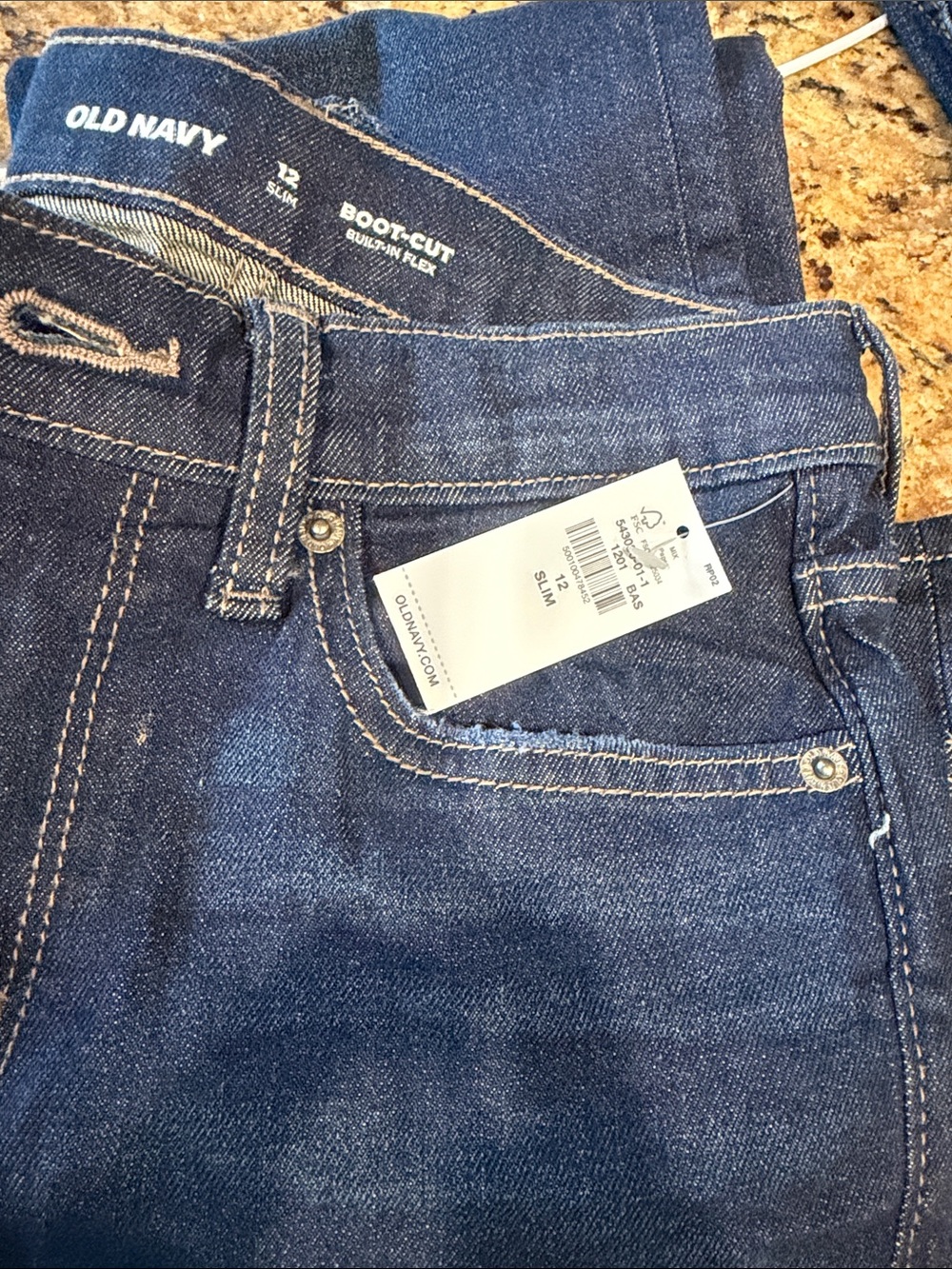 Old Navy  Boys Dark Blue Boot-Cut Jeans